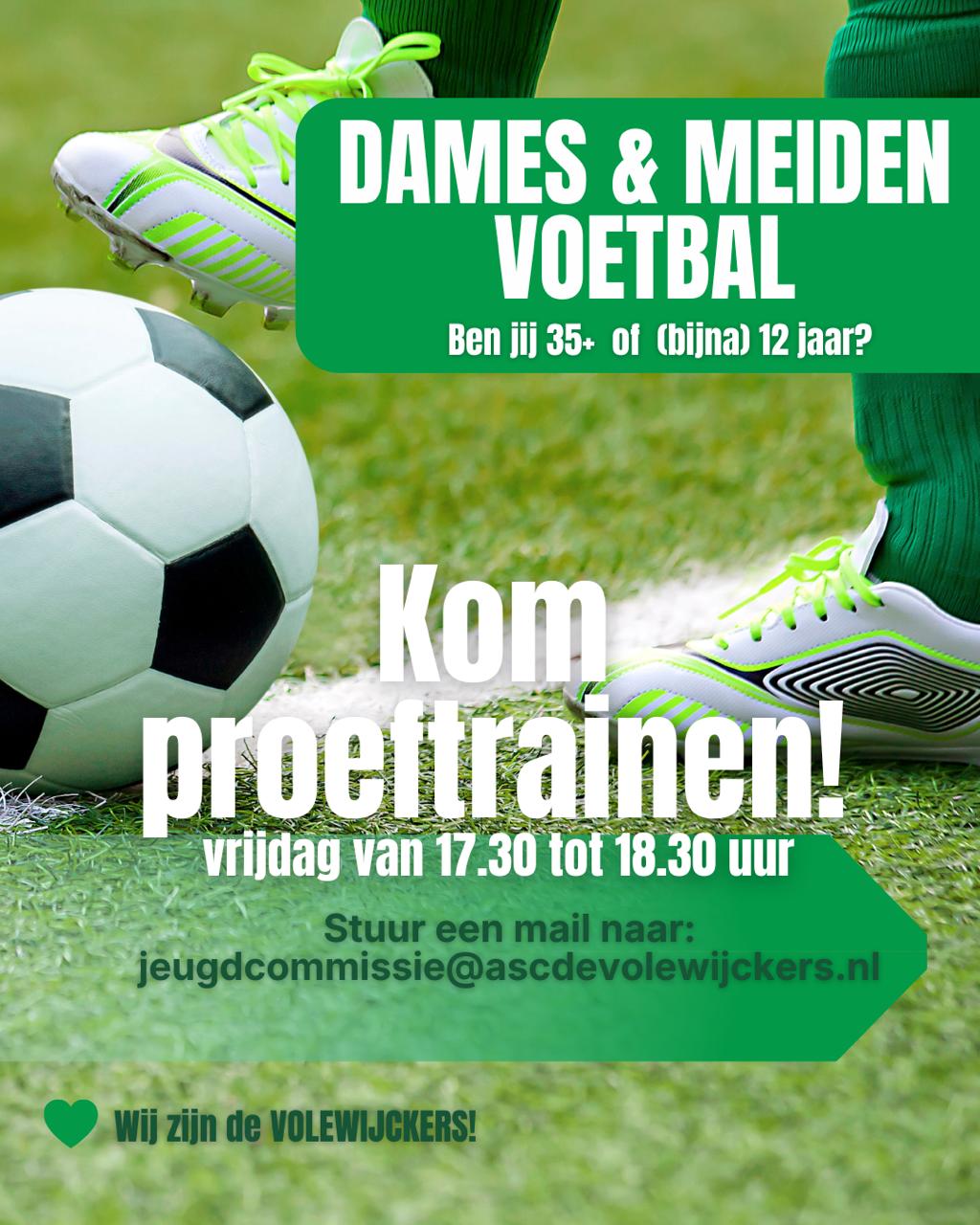 Gezocht Dames of Meiden voetbal